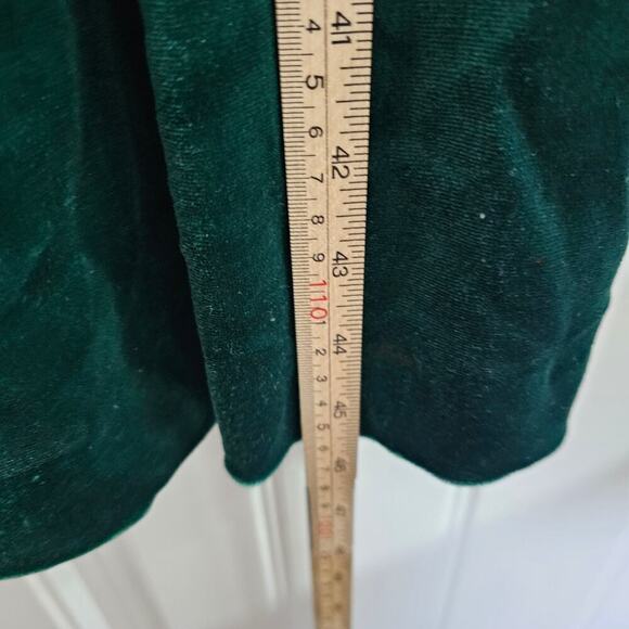 Vintage JCPenny Velvet Dress Size Small 80s Green w/Jacket Lace Glam Rock Party - Picture 8 of 11